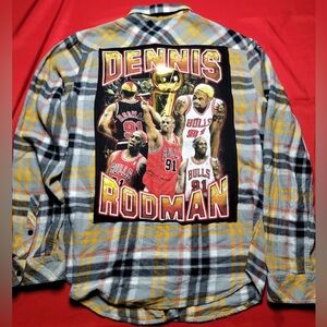 One Of A Kind Uncycled Dennis Rodman Flannel